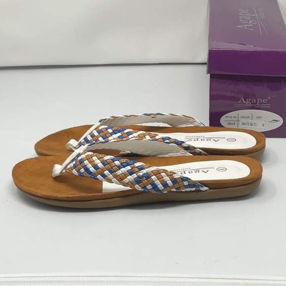Ladies Agape woven flip flop sandals, size 9 - Picture 3 of 9